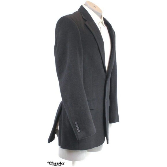 Jos A Bank Sport Coat Mens Black Camel Hair Tailor Fit Blazer Jacket 2 Btn 40L - Picture 2 of 9